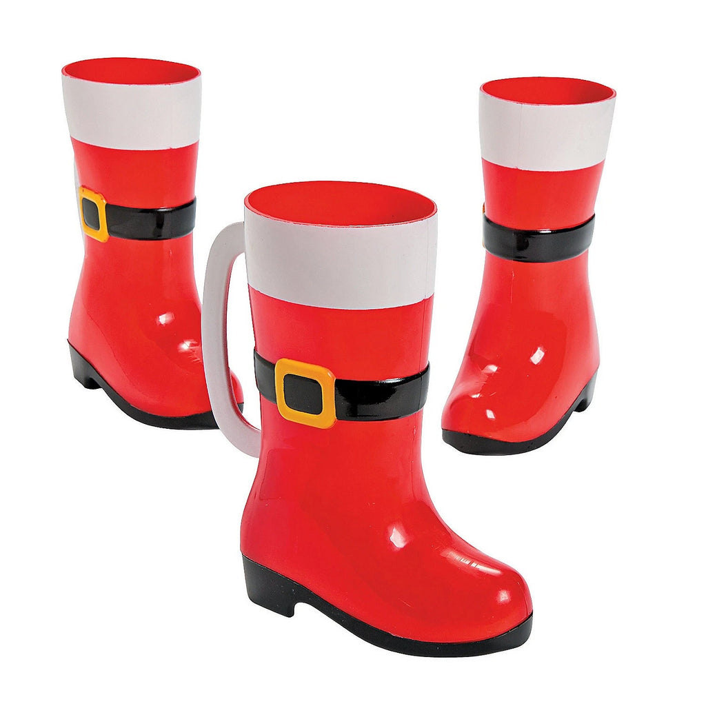 6" 10 oz. Santa Boot Red & White BPA-Free Plastic Mugs - 12 Ct. | eBay