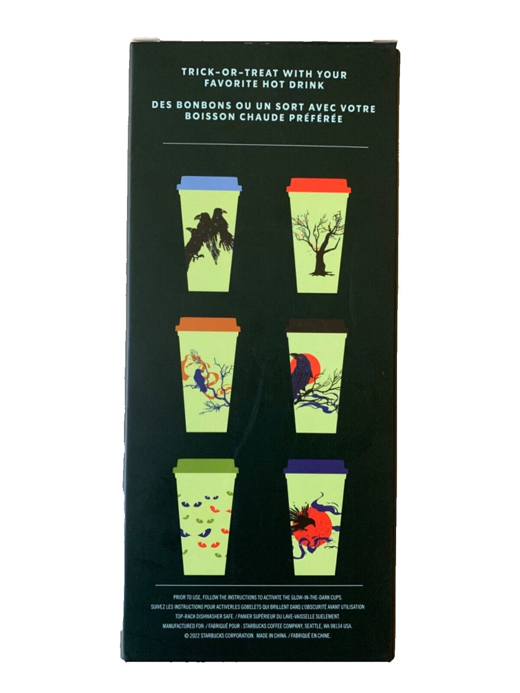 Starbucks Halloween 2022 Glow in the Dark Reusable Hot Cups 16 oz Pack of 6 | eBay