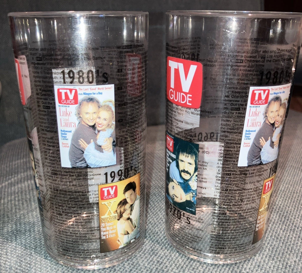 Two T V GUIDE PLASTIC DRINKING GLASSES FEAT. I LOVE LUCY TV GUIDE COVER + Clock | eBay