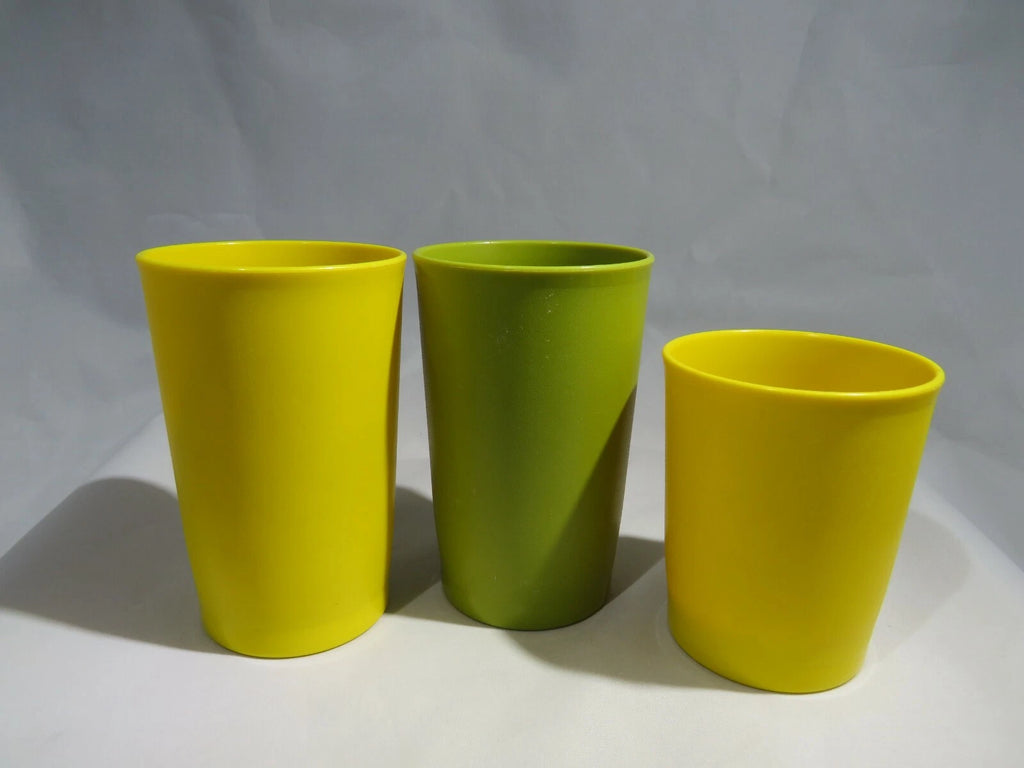 Vtg. Tupperware 1320 &1251 Harvest 8 & 6 oz Tumblers Cups Lot Of 3 Green Yellow | eBay