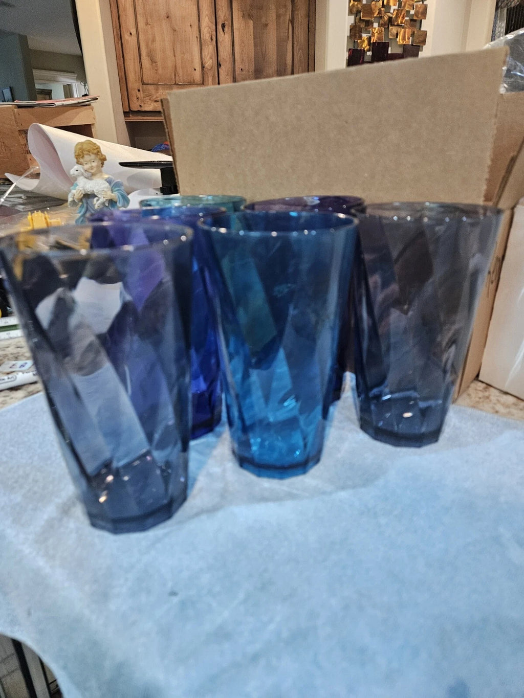 Optix Plastic Reusable Drinking Glasses set Of 6 20oz Water Cups In Coastal Co | eBay