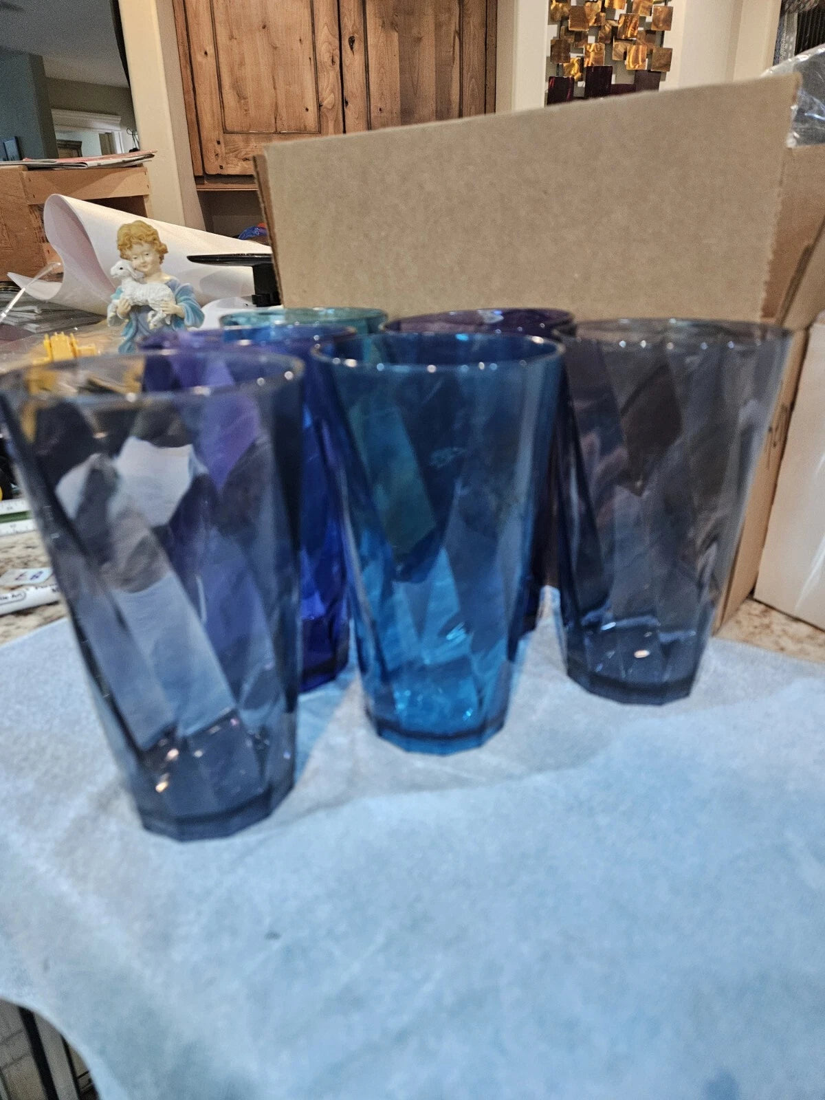 Optix Plastic Reusable Drinking Glasses set Of 6 20oz Water Cups In Coastal Co | eBay