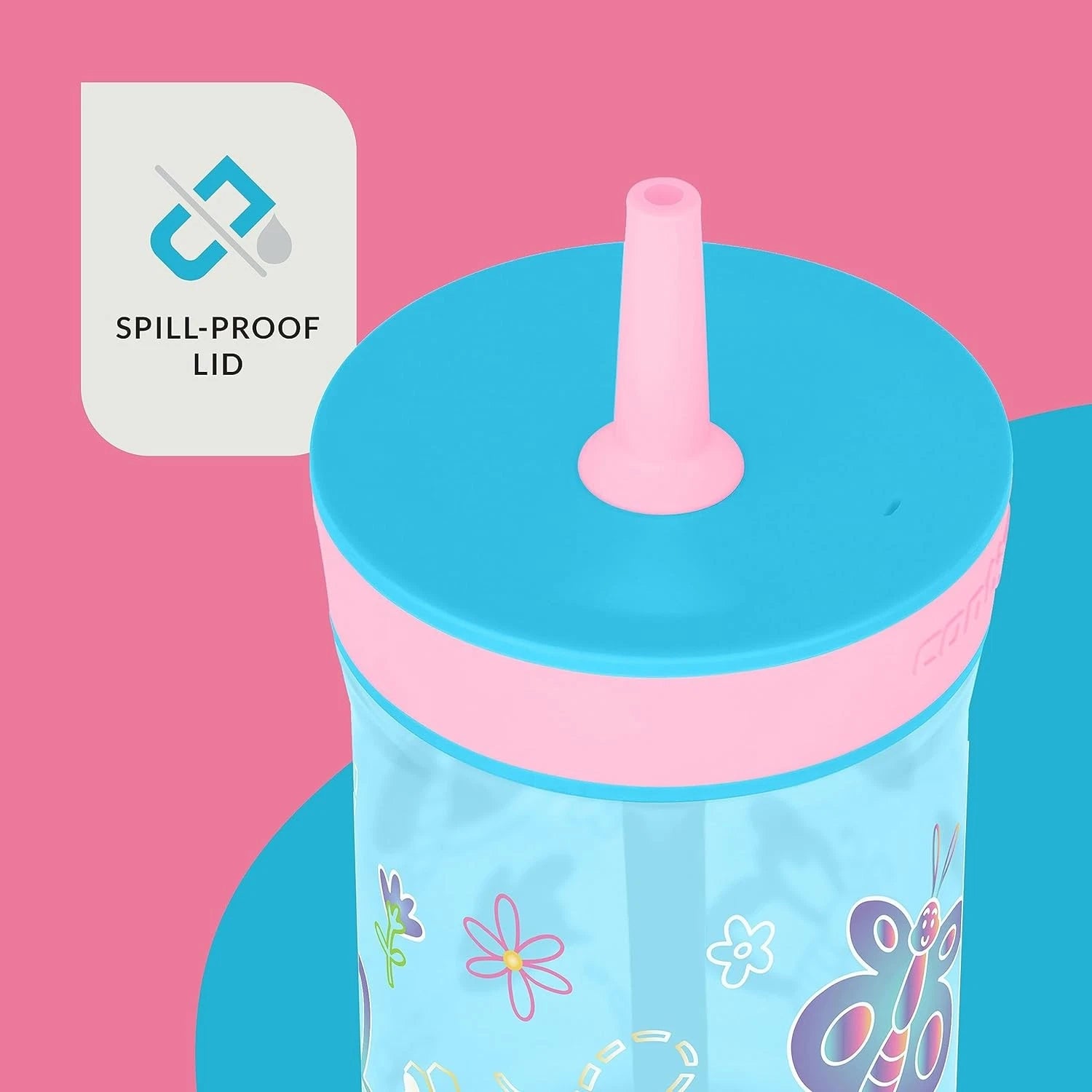 Contigo Leighton Kids Plastic 14oz (Pack of 2), Blue Raspberry & Azalea | eBay