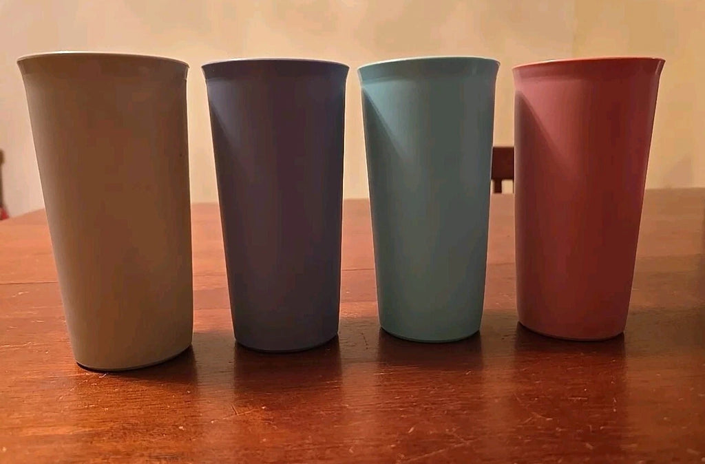 Set of 4 Vintage Tupperware Pastel Tumblers 116 5 6 7 33 Cups In Blue Pink Gray | eBay