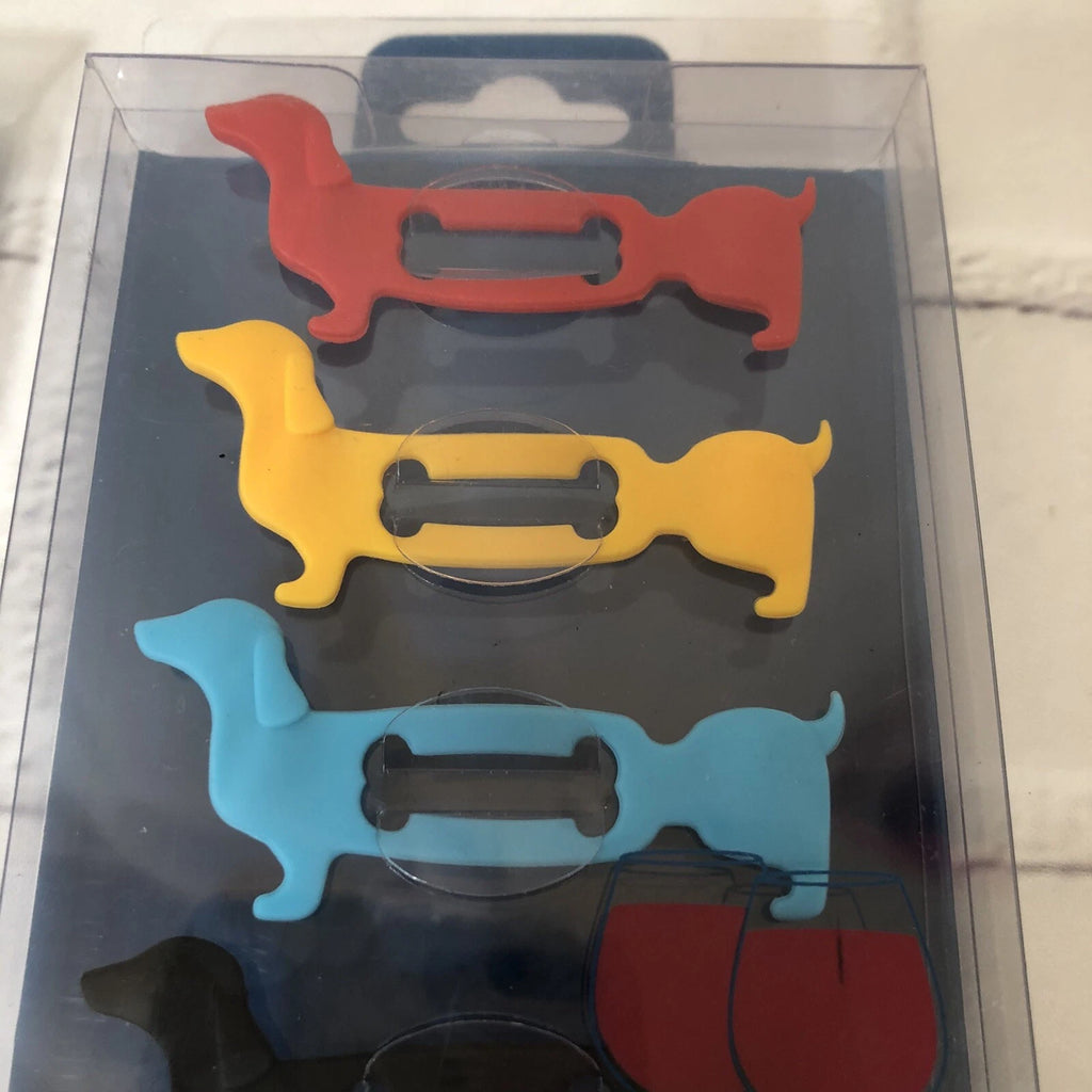 Pier 1 Drink Markers 2 Sets Of Dachshund Weiner Dog Glass Charms | eBay