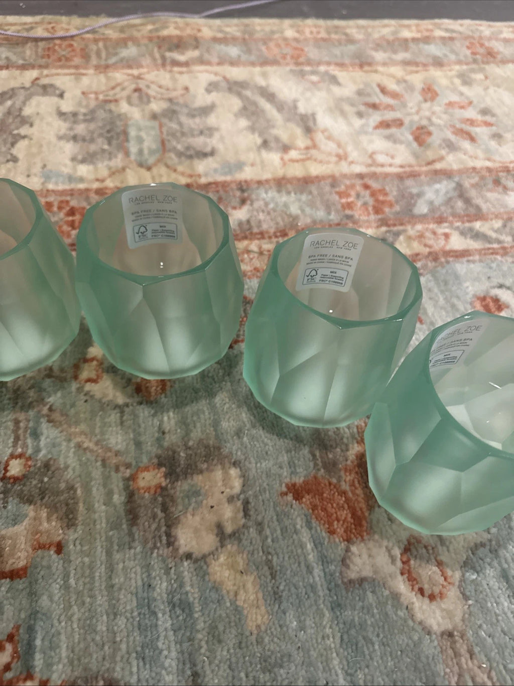 New RACHEL ZOE x6 Frosted Clear Acrylic Drink Glasses Lime Light Green | eBay