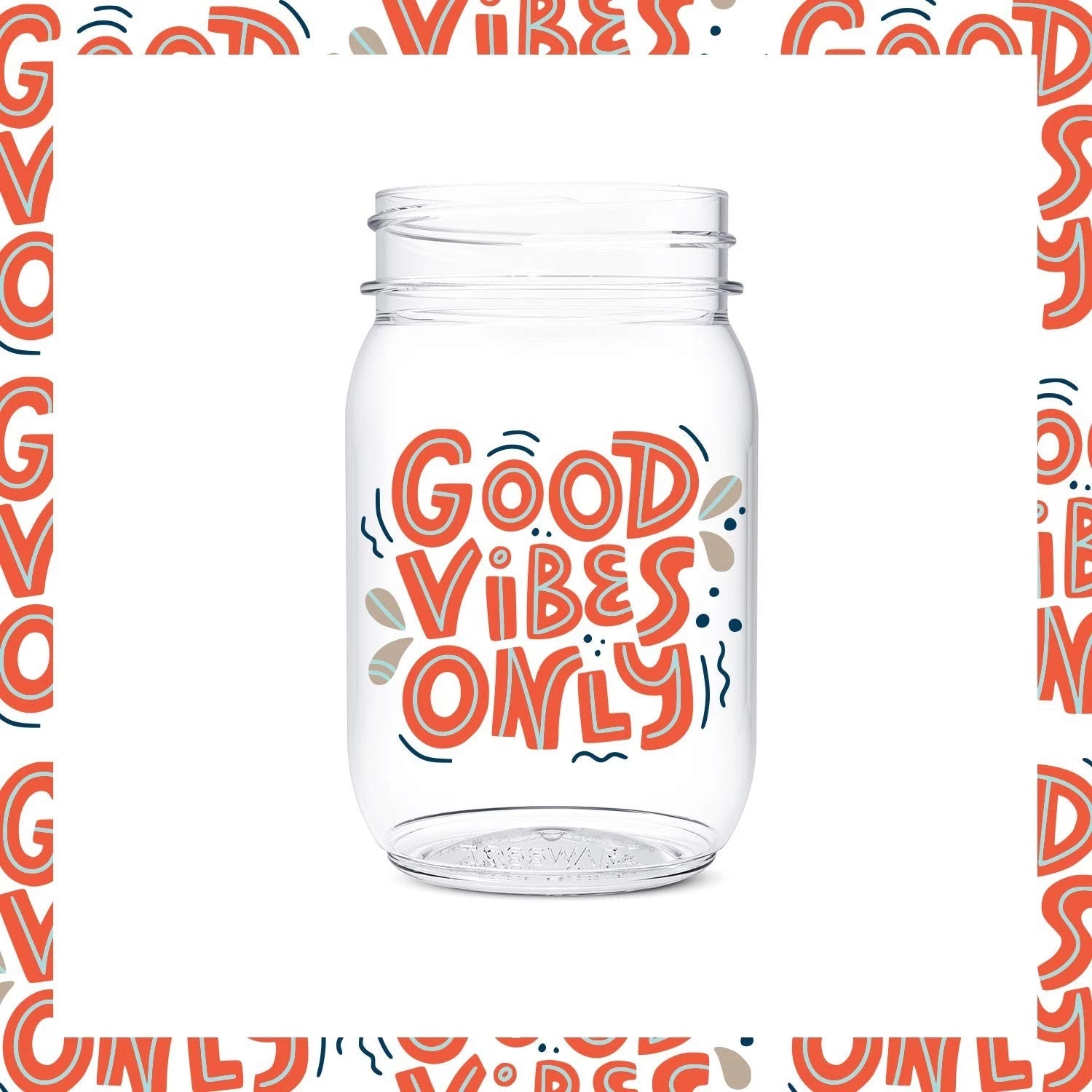 TOSSWARE POP 16oz Mason Good Vibes Only Series, SET OF 6, Recyclable, Premium... | eBay