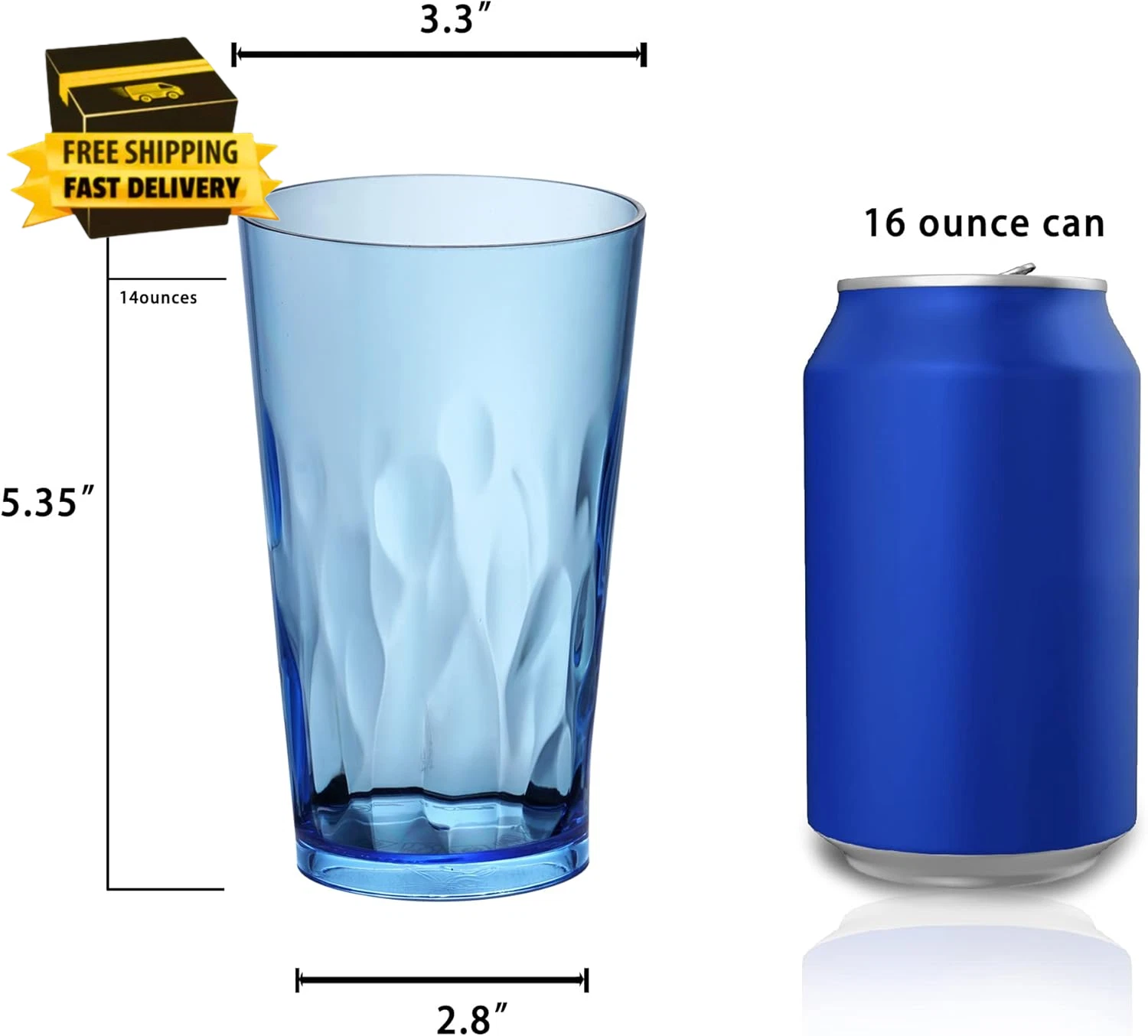 Unbreakable Plastic Drinking Glasses [Set of 6] Shatterproof Tumblers (16 Ounces | eBay