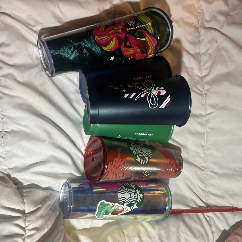 Starbucks Tumbler Cups Various Holiday Styles LOT W/ 24 oz Sparkle (6) Collector | eBay