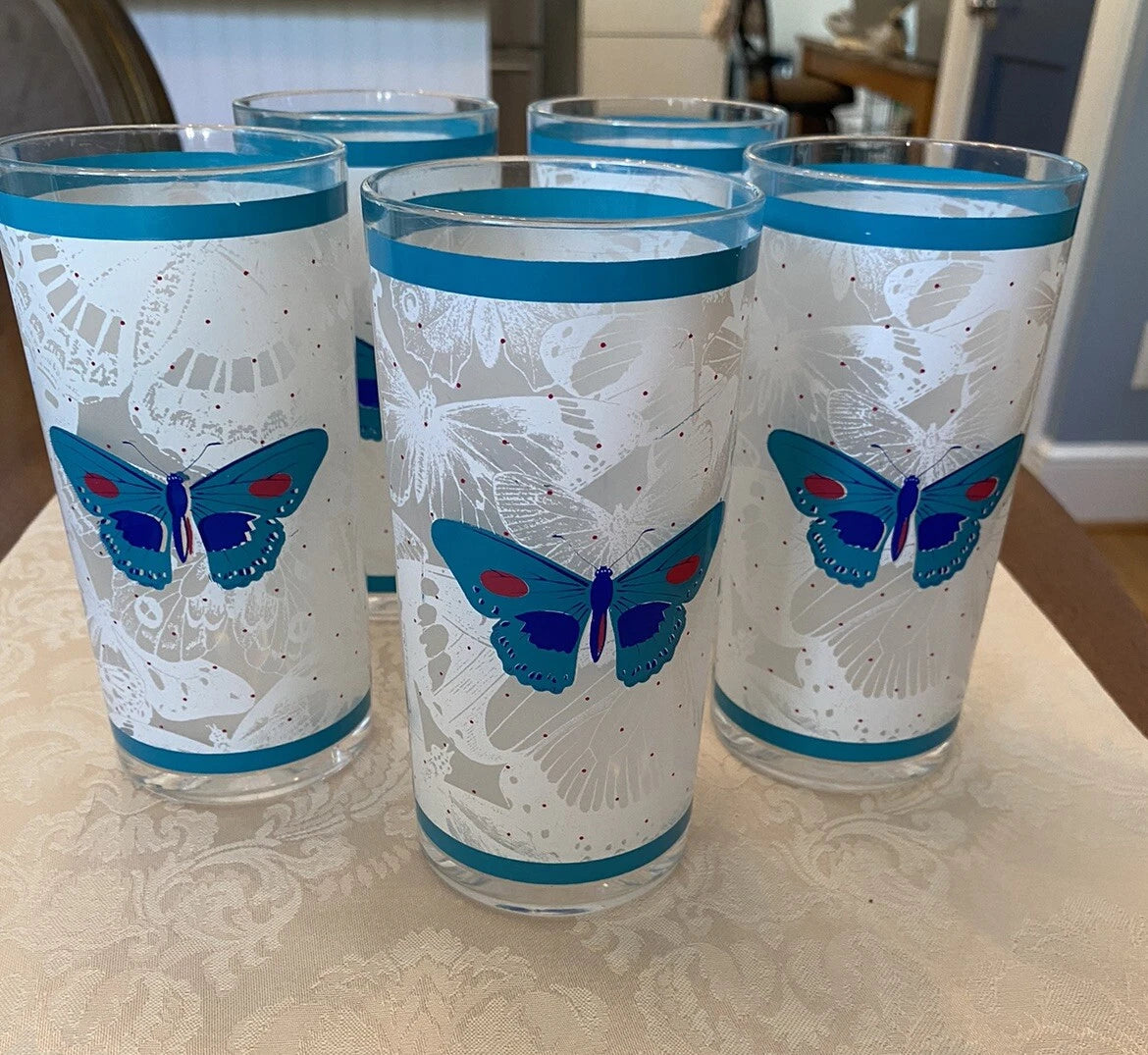 Stotter Company Plastic Tumblers Cups Set 5 Moth Butterflies MCM Retro 1970s | eBay