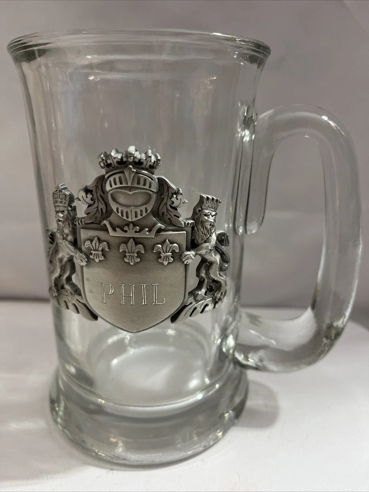 Glass Beer Mug With Nameplate PHIL | eBay