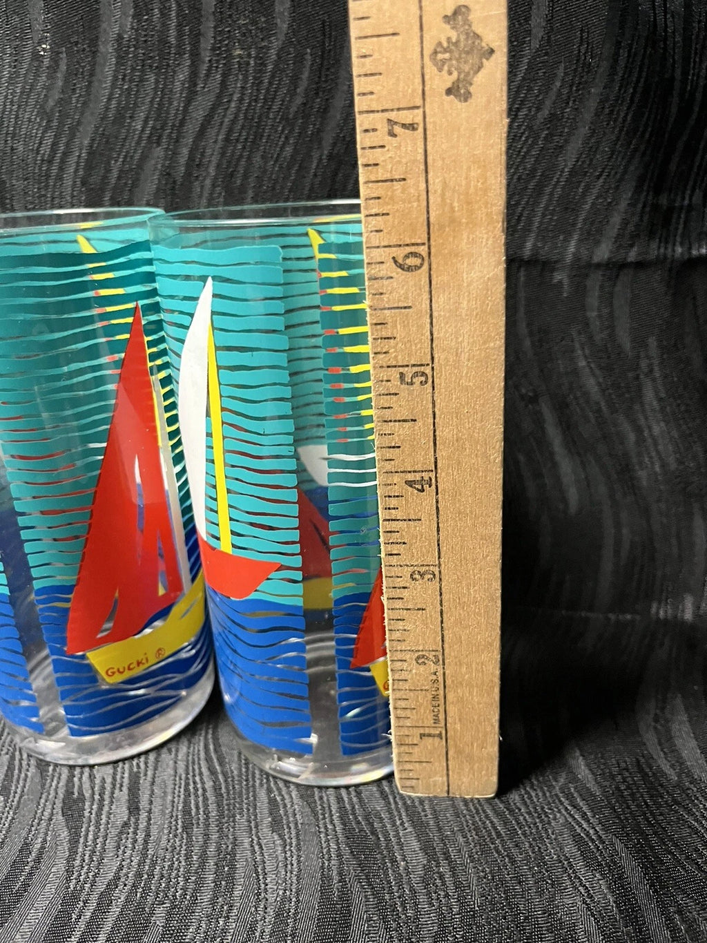 Vtg Set of ( 4 ) 16oz Gucki Stotter Acrylic Tumbler Glasses Sailboats 80s Ocean | eBay