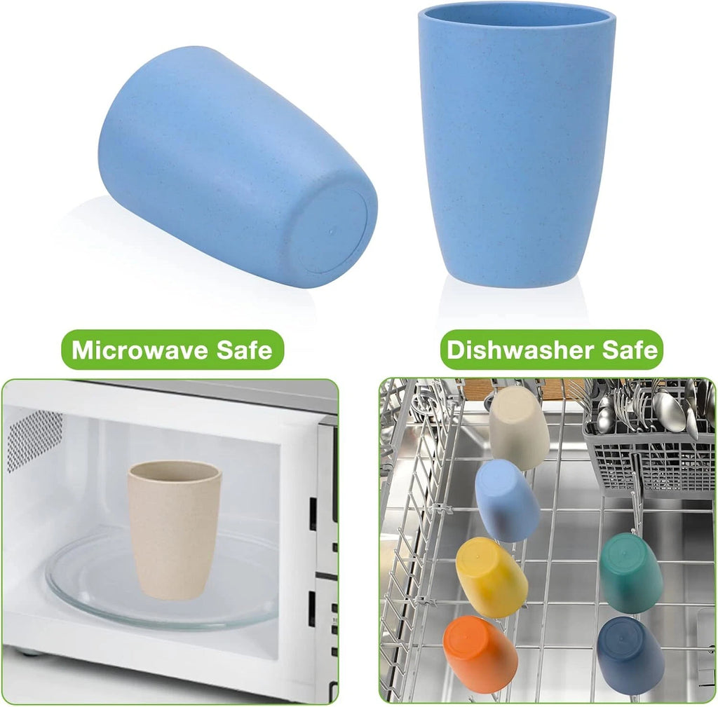 Mfacoy Wheat Straw Cups Set of 6, 12 Oz Unbreakable Drinking, Reusable, Stackabl | eBay