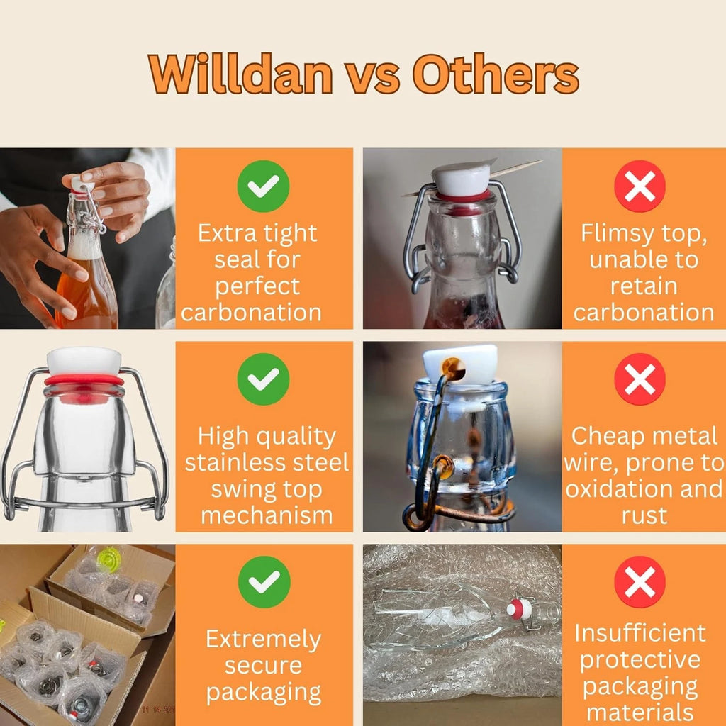 Swing Top Glass Bottles [1 Liter / 33 fl. oz.] [Pack of 6] Set 6, Clear | eBay