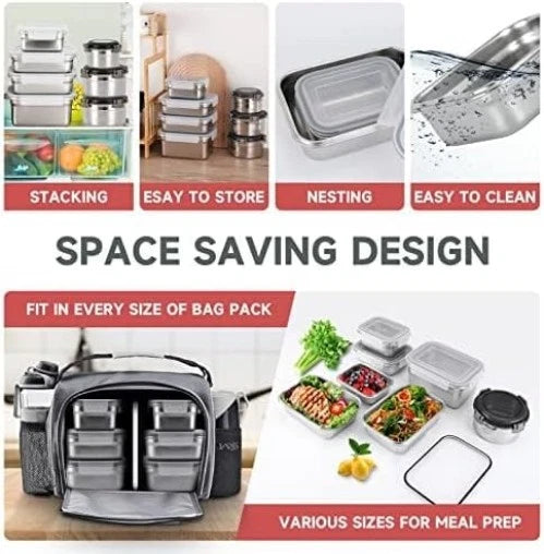 Stackable Airtight 12PC Food Storage Containers with BPA-Free Lids - Family Size | eBay