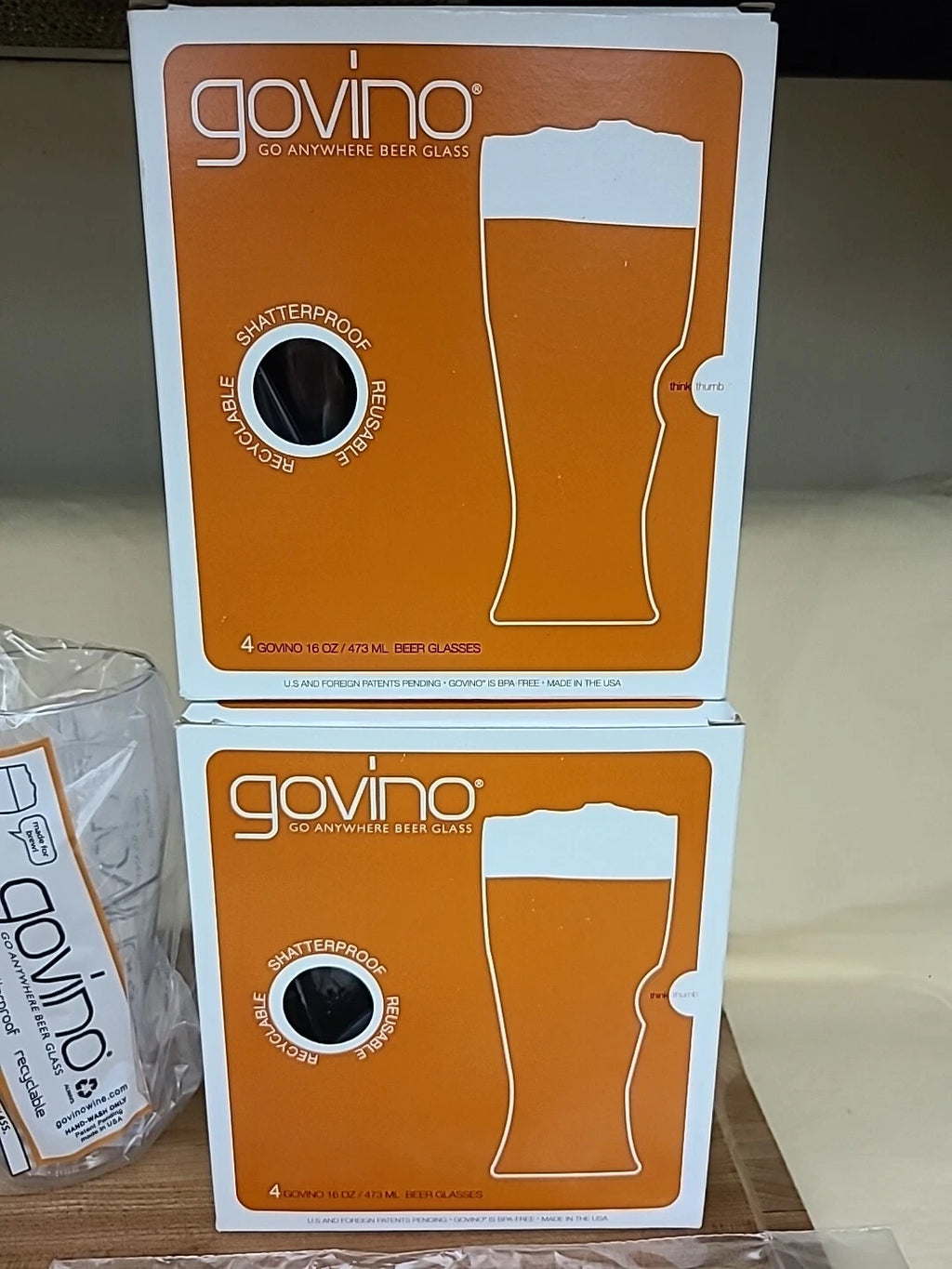 Govino Go Anywhere Beer Glasses 2 Boxes of 4 Reusable Shatterproof Recyclable | eBay