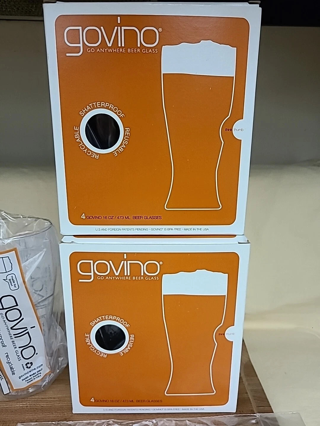 Govino Go Anywhere Beer Glasses 2 Boxes of 4 Reusable Shatterproof Recyclable | eBay