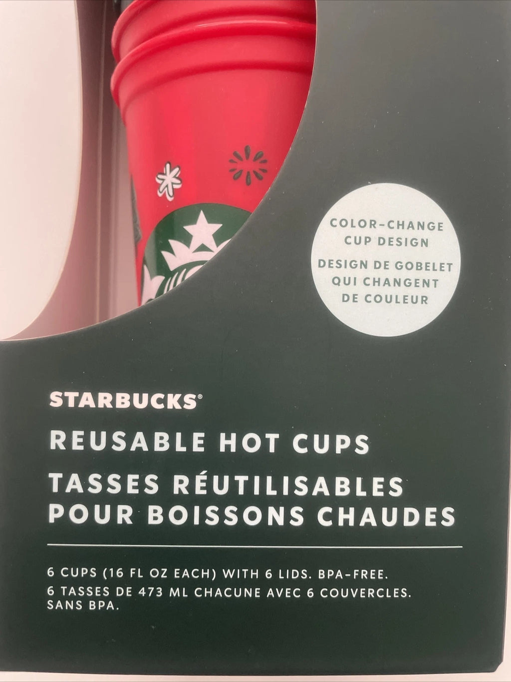 Starbucks 2022 | Holiday Color Changing Reusable Hot Cups 6-Pack 16oz NEW | eBay