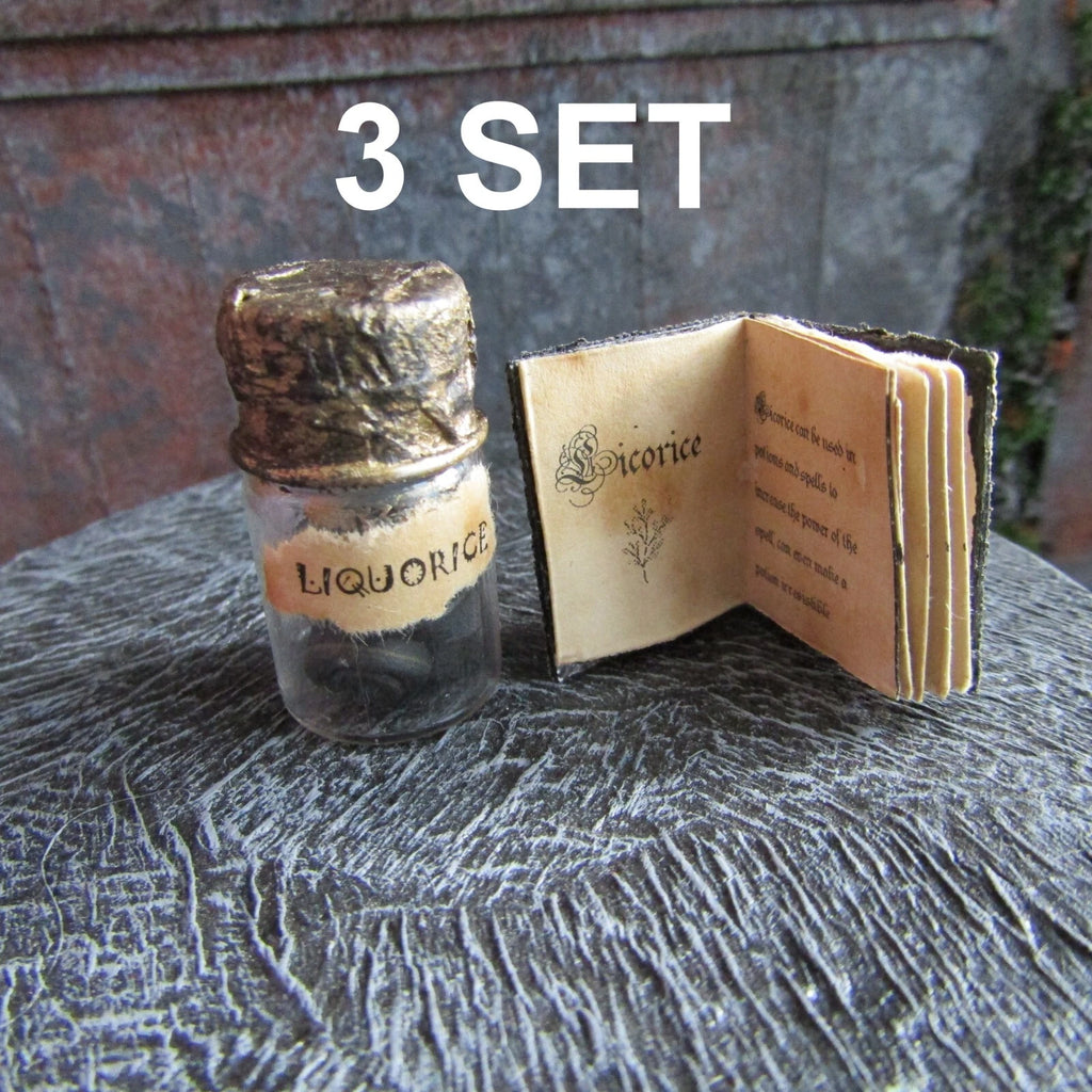 Witch dollhouse miniatures Miniature book Fairy potion jars Halloween decoration | eBay