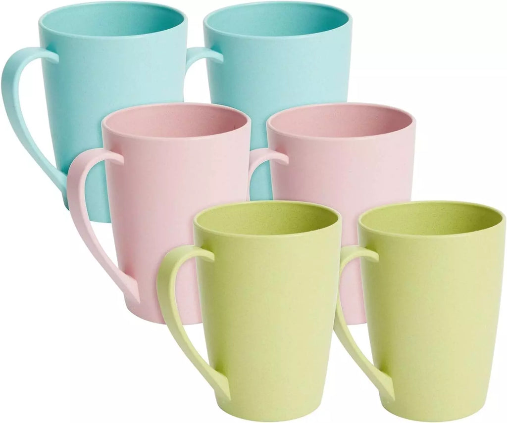 6-Pack 12Oz Wheat Straw Mugs, Dishwasher Safe Unbreakable Coffee Mug Set with Ha | eBay