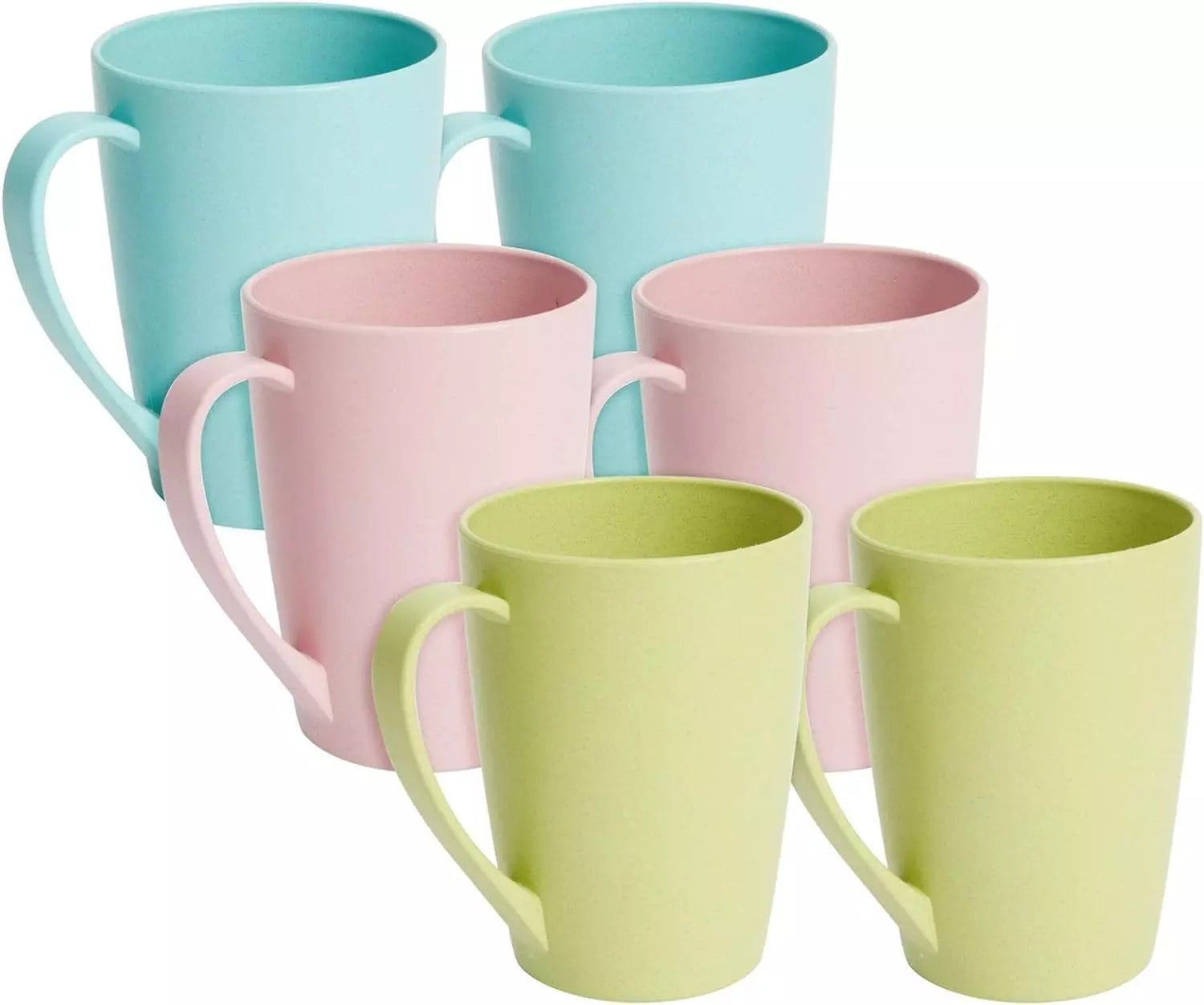 6-Pack 12Oz Wheat Straw Mugs, Dishwasher Safe Unbreakable Coffee Mug Set with Ha | eBay