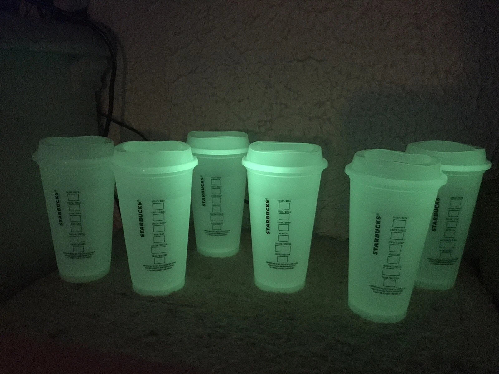 Starbucks Halloween 2022 Set Of 6 Reusable Glow In The Dark Hot Cups Limited | eBay