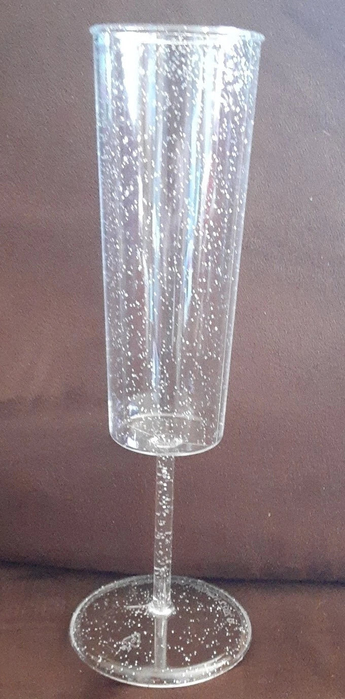 6ct Pack Silver Glitter Infused Sturdy Plastic Champagne Flutes 8.25 Inches Tall | eBay