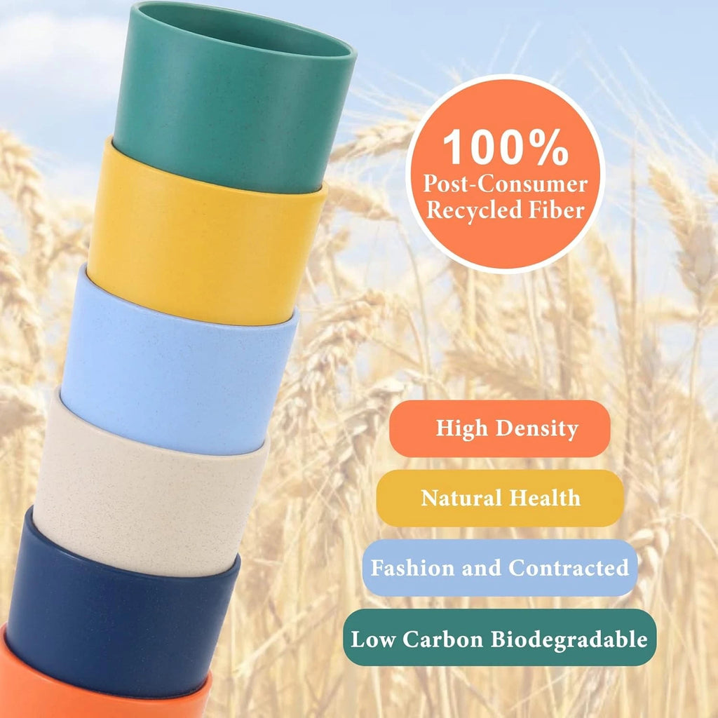 Mfacoy Wheat Straw Cups Set of 6, 20 oz Unbreakable 20 OZ, [Multiple] | eBay