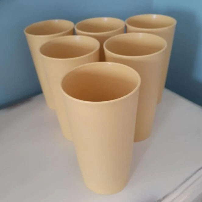 Vintage Tupperware Goldenrod Stackable Cups Tumblers - set of 6 | eBay