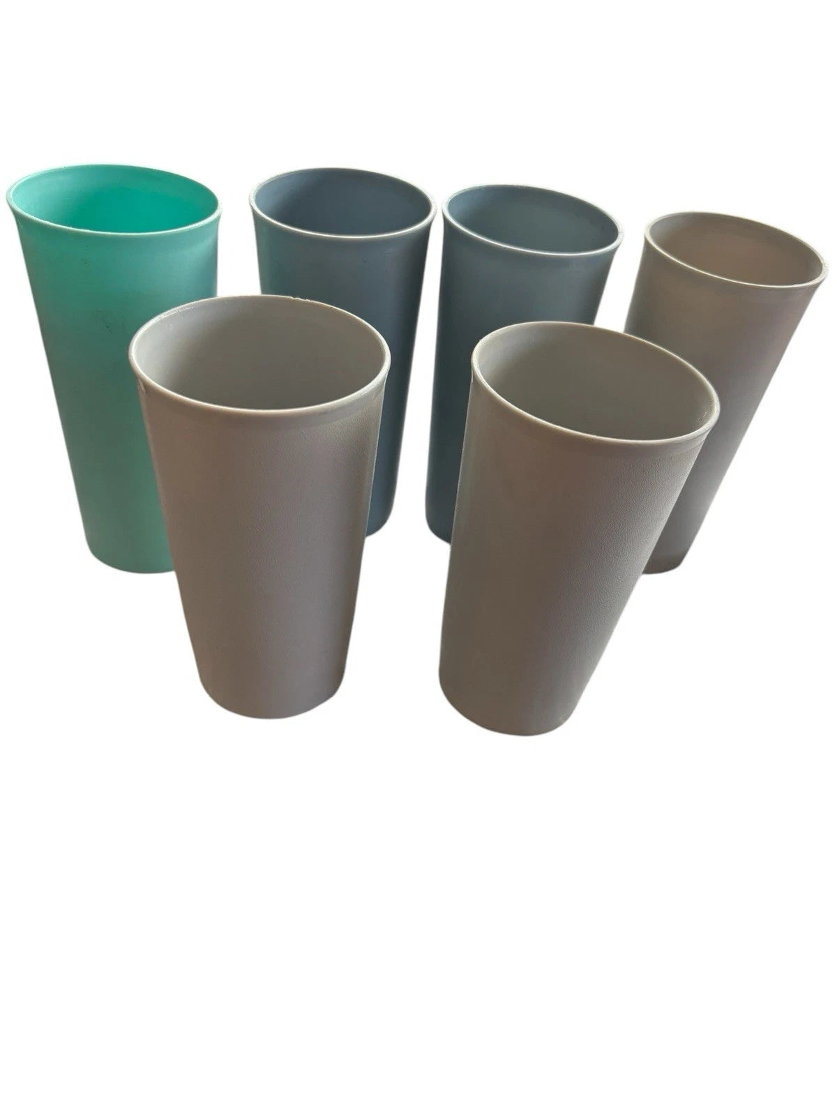 Lot of 6 Vintage Tupperware #873 & 115 Gray / Turq.Color Tumblers 12 Oz Cups | eBay