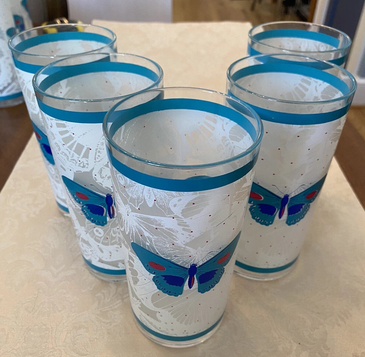 Stotter Company Plastic Tumblers Cups Set 5 Moth Butterflies MCM Retro 1970s | eBay