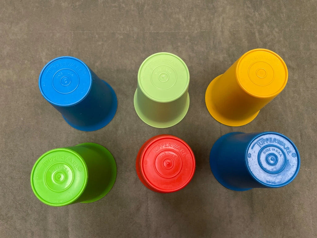 Tupperware #109 Classic Kids Bell Vintage Tumblers 7oz Cups Primary Set of 6 | eBay