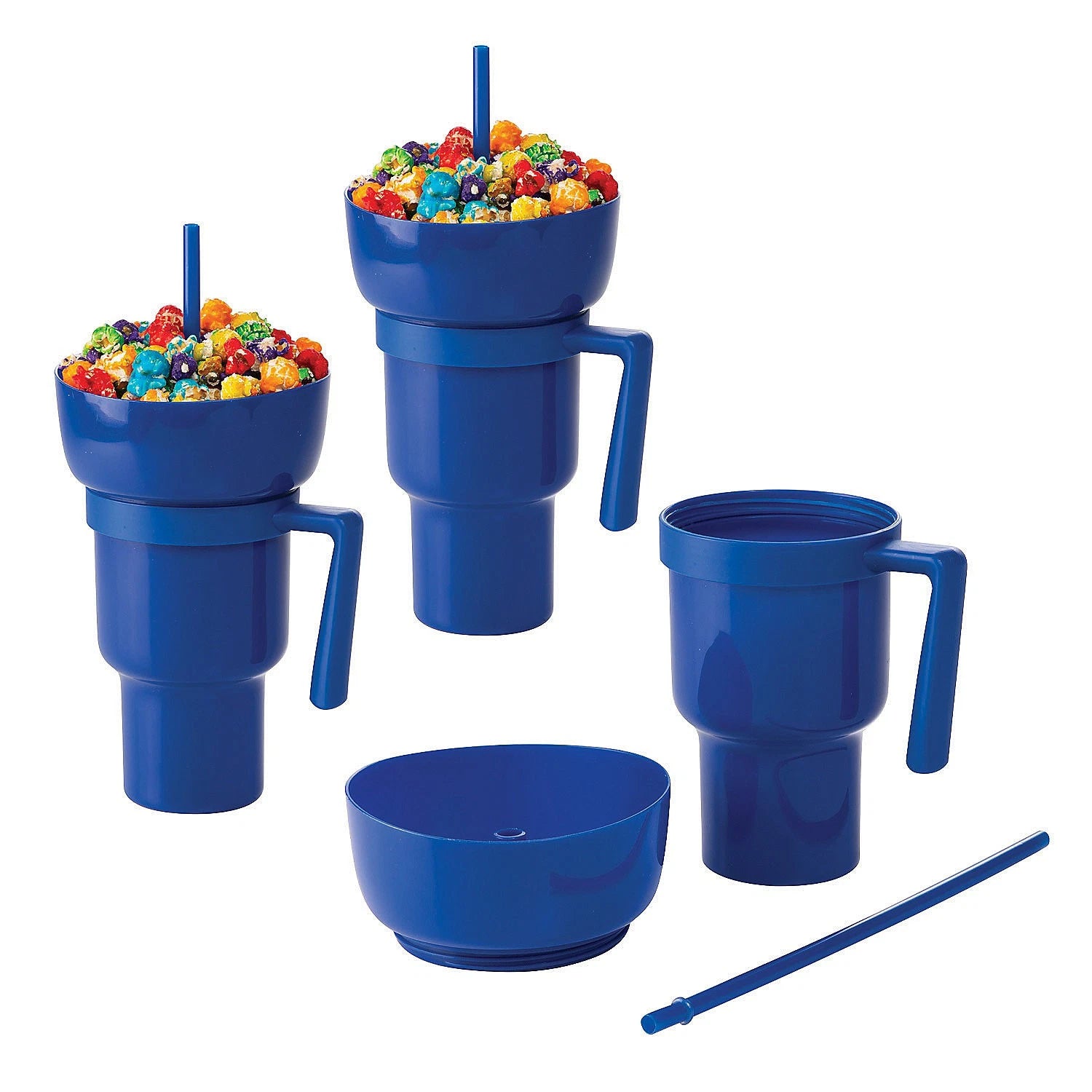 Set of 6 Snack & Drink 2-in-1 Combo Royal Blue Reusable Tumbler Cups – 18 Piece | eBay