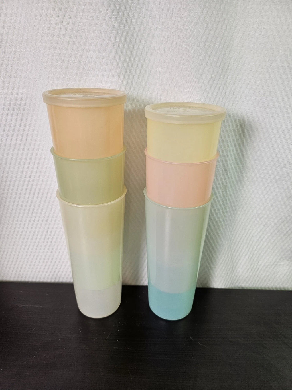VTG 50’s Tupperware Millionaire Line Pastel Tumbler Cups Set of 6 & 2 Lids | eBay