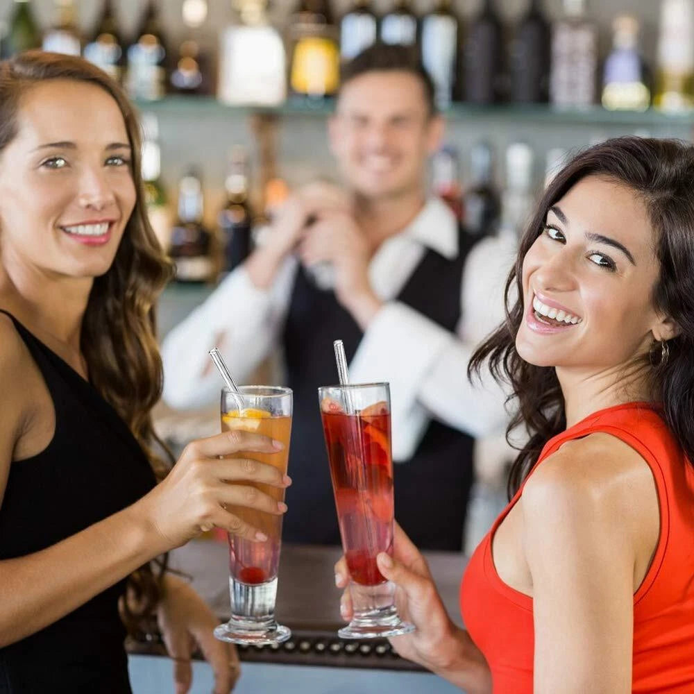 16 Pack Reusable Glass Strawsset Of 6 Straight And 6 Bent With 4 Cleaning Brush | eBay