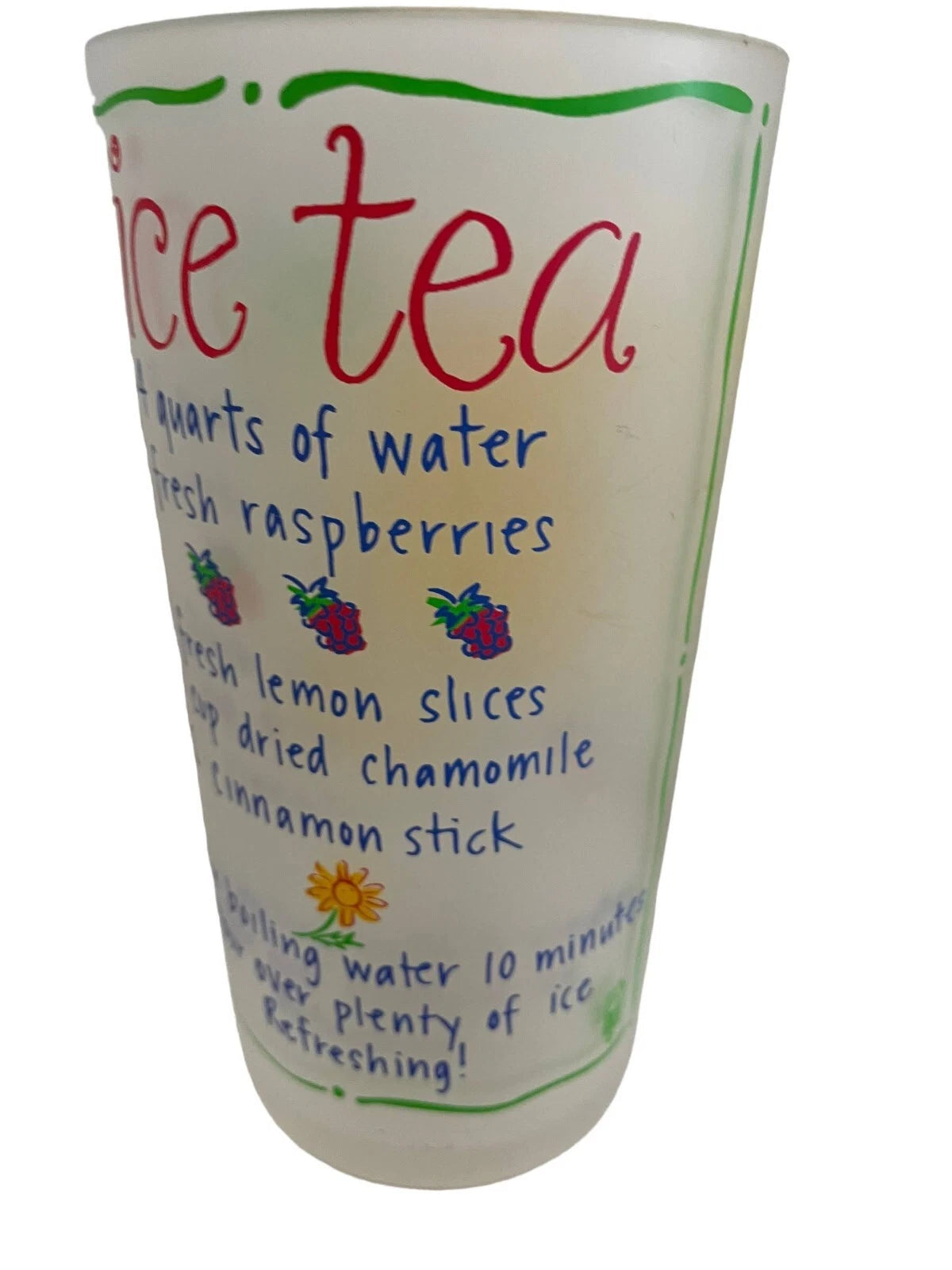 Precision Craft Frosted Beverage Tumblers 4 1/3" Iced Tea Recipe Lot 4 Canada 6 | eBay