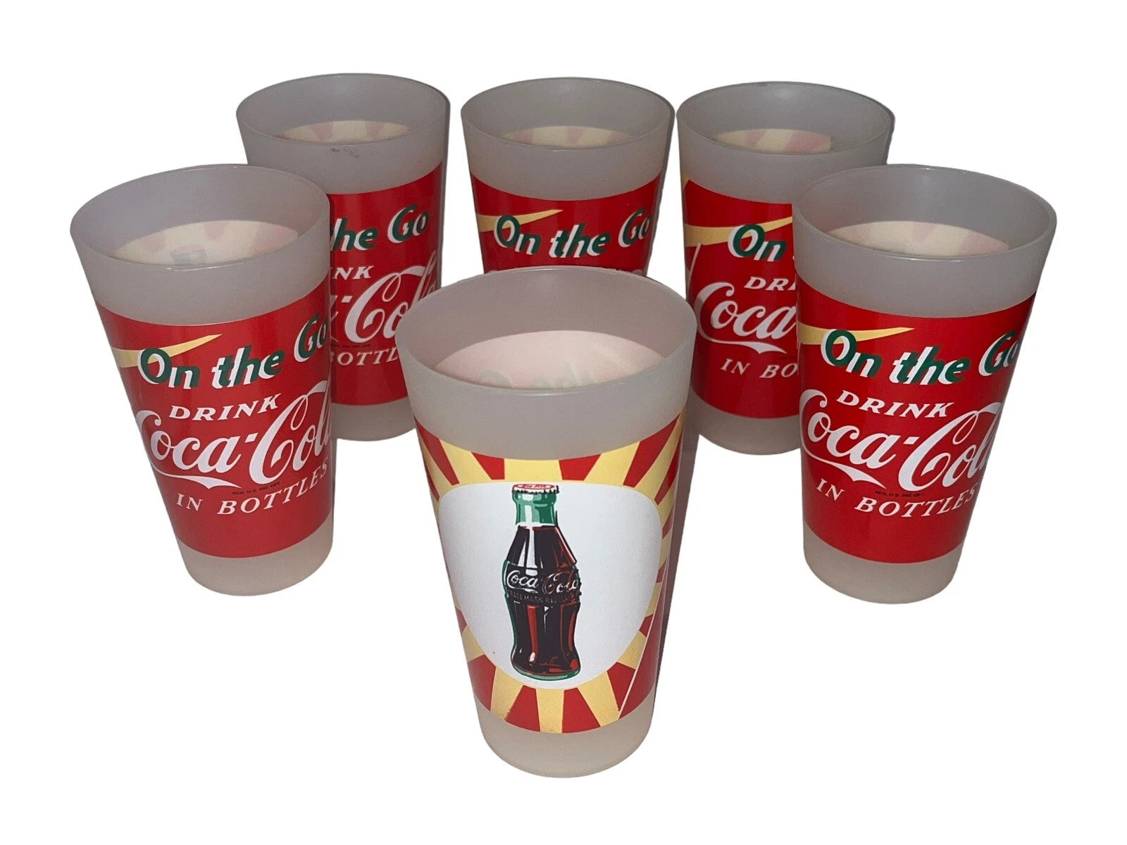 Vintage Coca-Cola Thick Plastic Tumbler Set of 6 EUC | eBay
