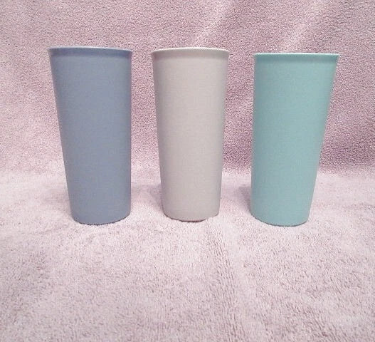 3X Lot Vintage Tupperware Stacking Bell Tumblers 12 oz Country Pastels #1348 | eBay