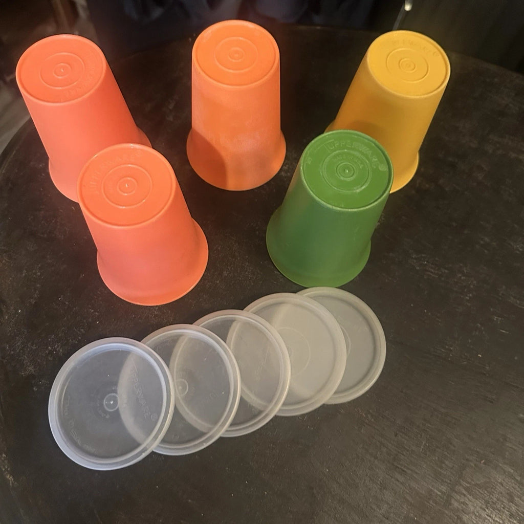 Set Of 5 Vintage Tupperware 6 Oz. Cups With Lids | eBay