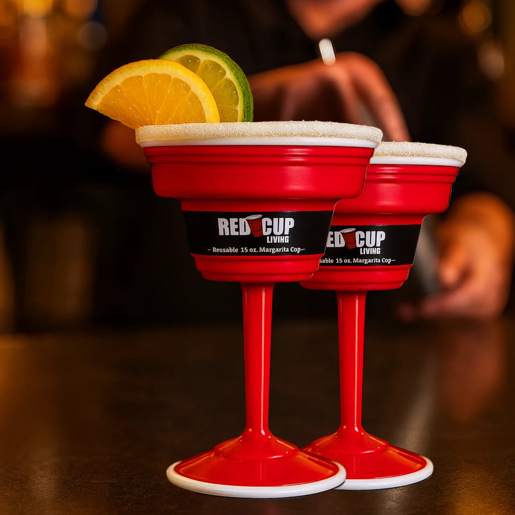Reusable Red Plastic Margarita Glass with Stem, 15oz, Sturdy Drinking Glasses | eBay