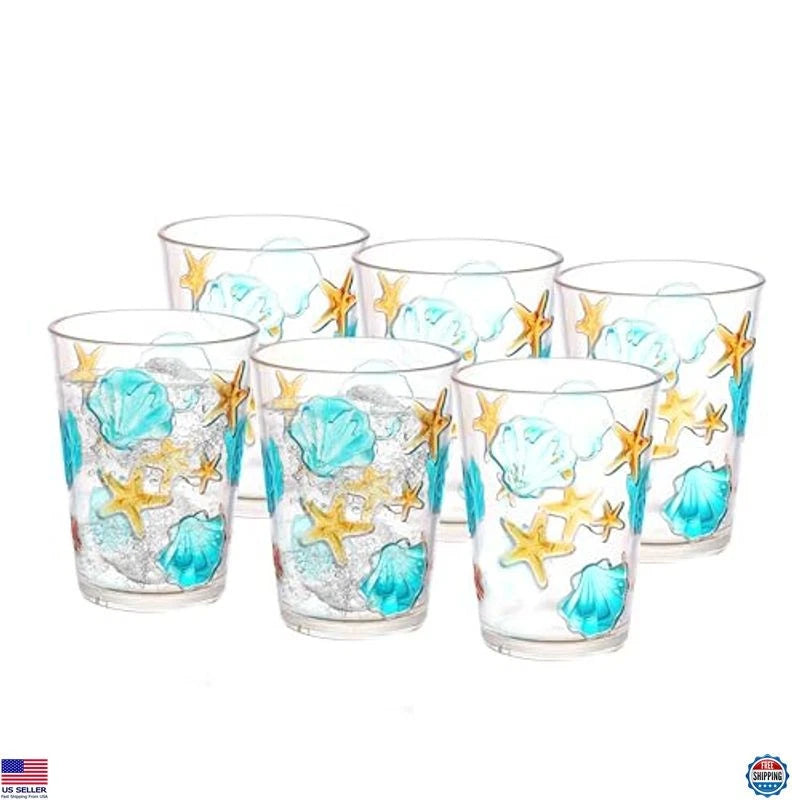 Set of 6 Shatter-proof Acrylic Drinking Glasses, BPA-Free, Stackable Tumblers | eBay