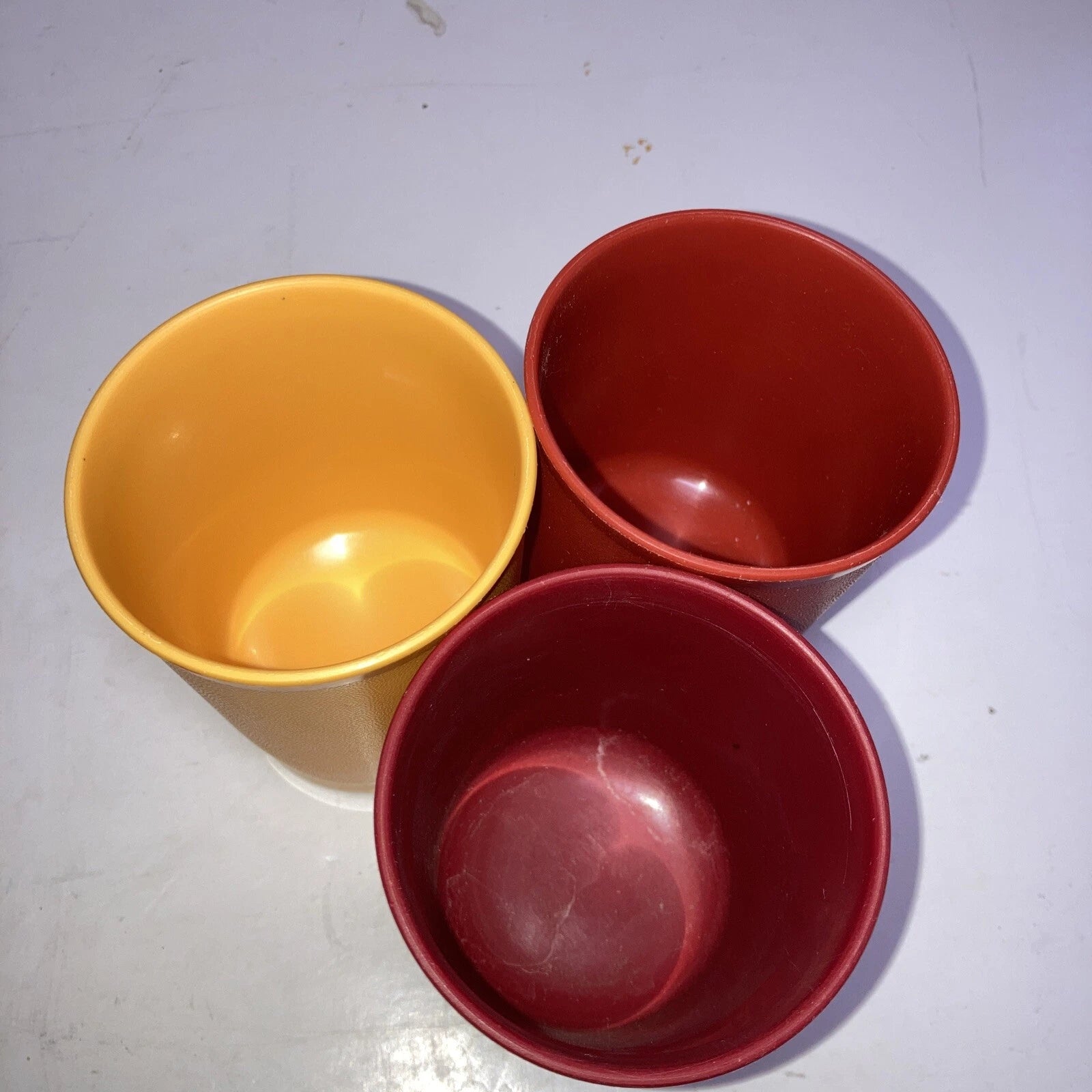 Vintage TUPPERWARE Juice Cups/Tumblers Set of 3 Harvest Colors #1251 6 ounce | eBay