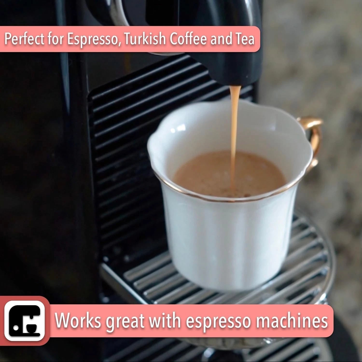 Elegant Gold Trim Porcelain Espresso Cups Set of 6 - Dishwasher Safe Design | eBay