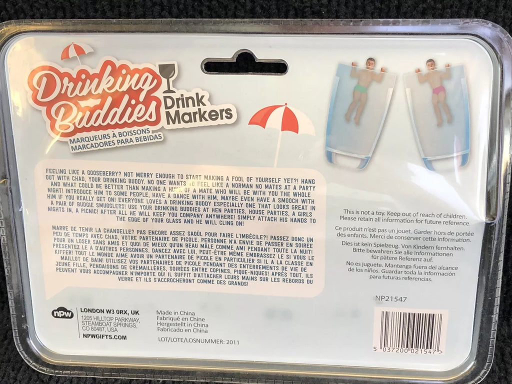 The Original Drinking Buddies Novelty Bosom Buddies Drink Markers Set Of 6 NIP | eBay