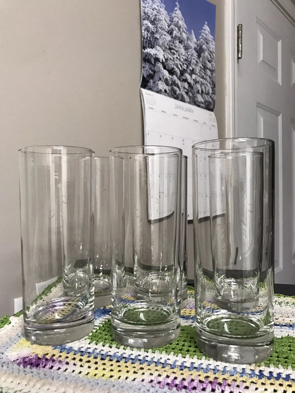 Set Of SIX (6) High Ball Drink Glasses 12 Oz 6.5”x2.5” With Spoons | eBay