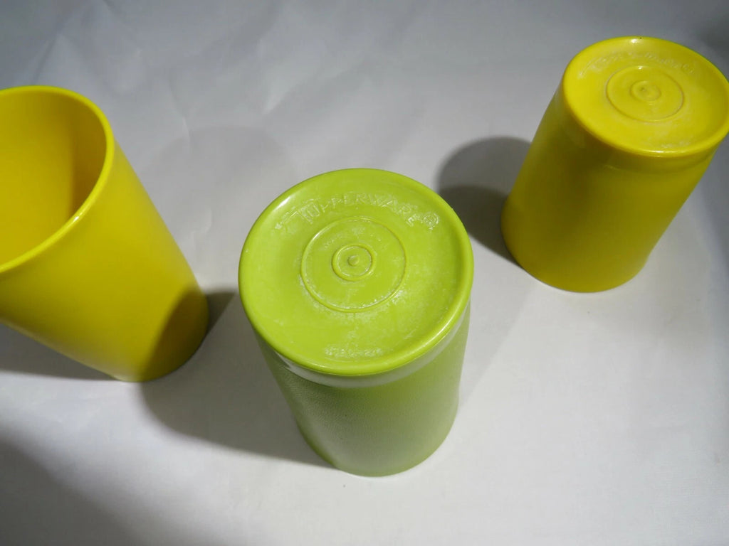 Vtg. Tupperware 1320 &1251 Harvest 8 & 6 oz Tumblers Cups Lot Of 3 Green Yellow | eBay