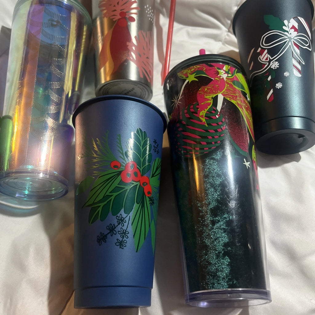 Starbucks Tumbler Cups Various Holiday Styles LOT W/ 24 oz Sparkle (6) Collector | eBay