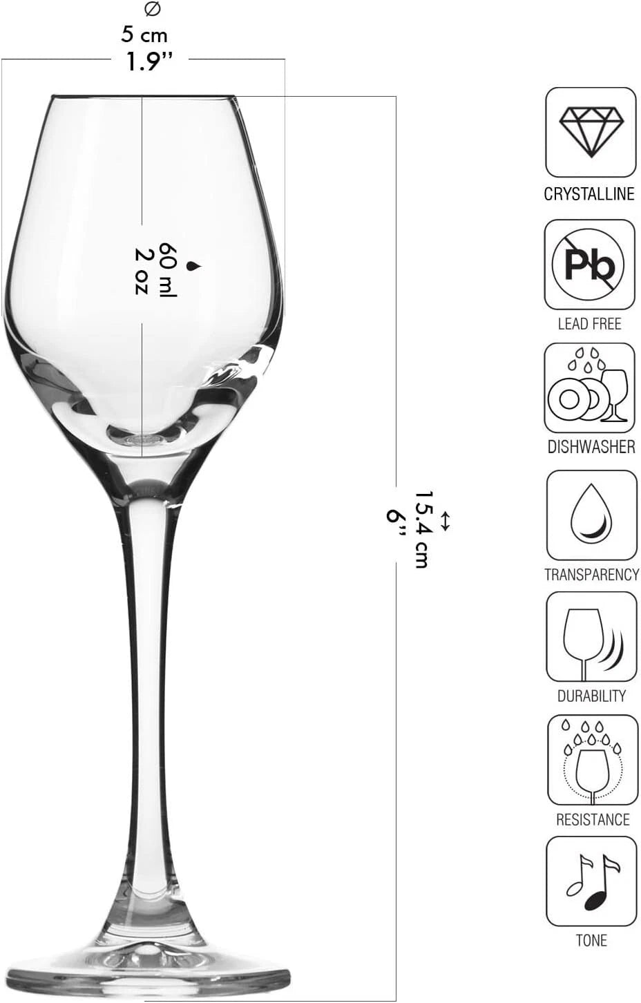 Splendour Collection: 6 Stemmed Liqueur Glasses for Tasting - | eBay
