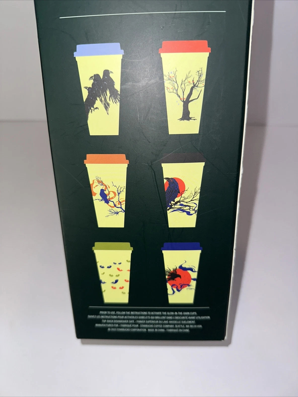Starbucks Halloween 2022 Set of 6 Reusable Glow In The Dark Hot Cups NEW in Box | eBay