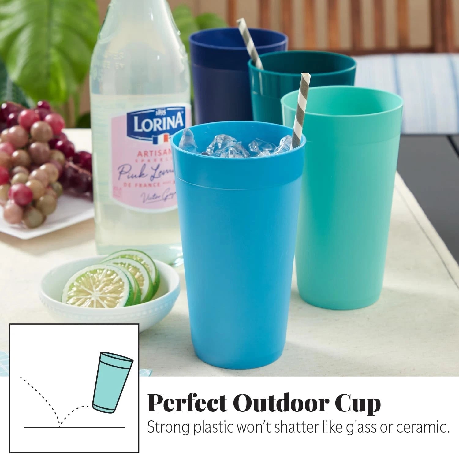 Elegant 20oz Coastal Water Tumblers – Unbreakable Plastic Set of 12 for Parties | eBay